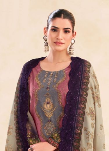 MANNAT 23 - Catalog # 65246 (Set of 6 Semi-Stitched / Un-Stitched Suits)