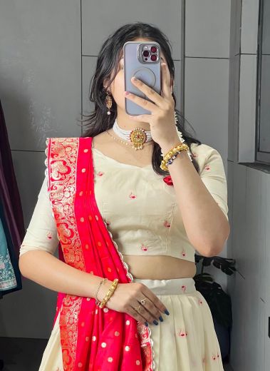 SERIES 8148 - Catalog # 65286 (Set of 4 Semi-Stitched Lehengas)