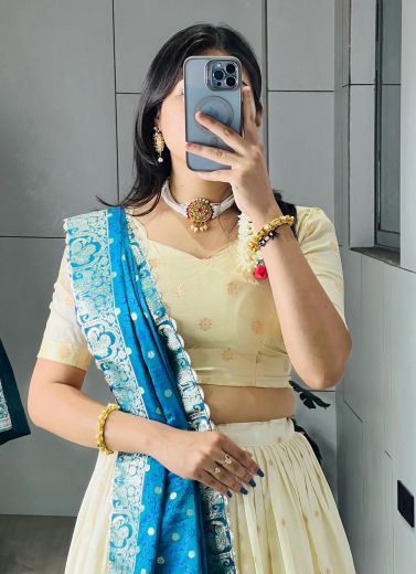 TATVA PAITHANI 8149 - Catalog # 65335 (Set of 4 Semi-Stitched Lehengas)