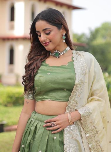 SERIES 7150 - Catalog # 65378 (Set of 2 Semi-Stitched Lehengas)