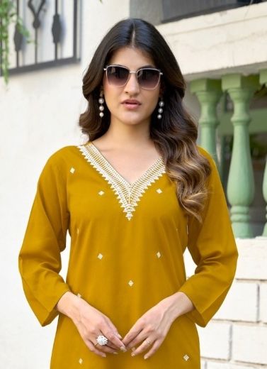 COLORS 1 - Catalog # 65390 (Set of 8 Readymade Women's Kurtis / Tops)