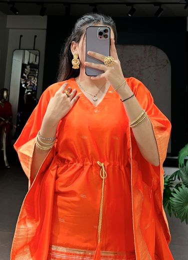 PAITHANI PONCHO SERIES 3802 - Catalog # 65396 (Set of 4 Kaftans / Ponchos)