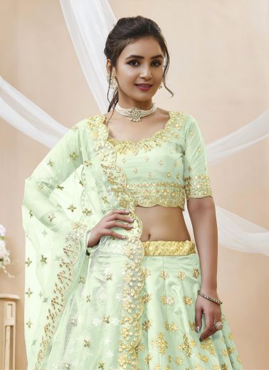 ANGELIC 1 - Catalog # 65494 (Set of 6 Semi-Stitched Lehengas)