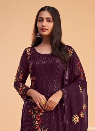 ZAIDA 12 - Catalog # 65501 (Set of 4 Semi-Stitched / Un-Stitched Suits)