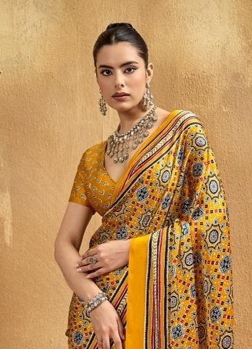 PURE AJRAKH 35 - Catalog # 65551 (Set of 6 Sarees)