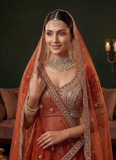 SERIES 3017 - Catalog # 65593 (Set of 4 Semi-Stitched Lehengas)