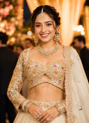 PANCHI - Catalog # 65643 (Set of 2 Semi-Stitched Lehengas)