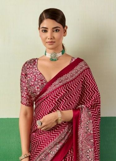 AJRAKH 33 - Catalog # 65665 (Set of 6 Sarees)
