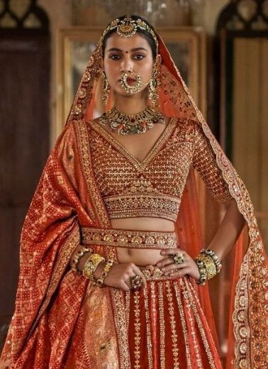 SABYASACHI DULHAN - Catalog # 65687 (Set of 15 Semi-Stitched Lehengas)