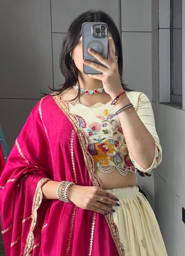 SERIES 8145 - Catalog # 65719 (Set of 3 Semi-Stitched Lehengas)