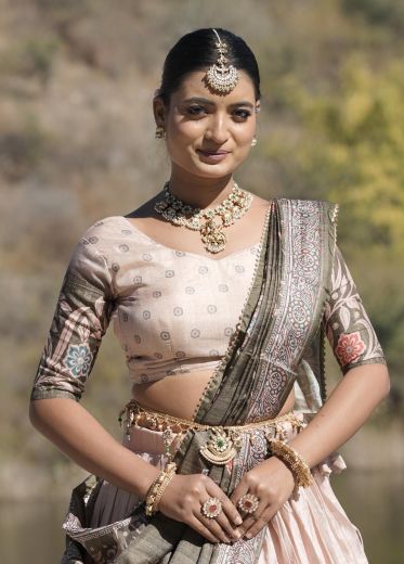 SERIES 9012 - Catalog # 65739 (Set of 2 Semi-Stitched Lehengas)