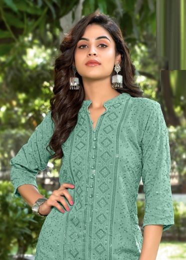 SPARK - Catalog # 65747 (Set of 7 SIZE-SETS [Readymade Women's Kurtis / Tops])