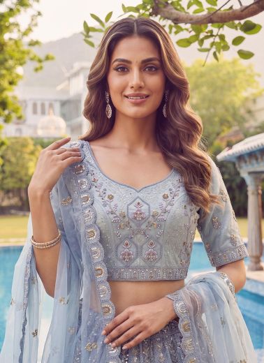 SERIES 3020 - Catalog # 65765 (Set of 4 Semi-Stitched Lehengas)
