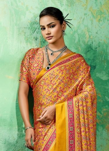 PURE AJRAKH 39 - Catalog # 65815 (Set of 6 Sarees)