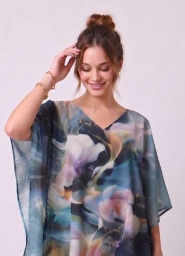COTTON FEEL KURTI 5 - Catalog # 65838 (Set of 8 Kaftans / Ponchos)