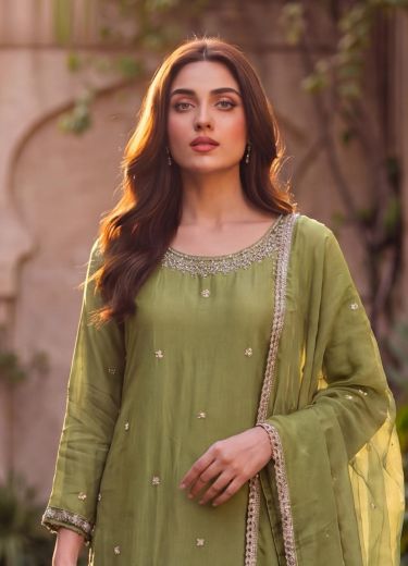 BEADS WORK 1 - Catalog # 65845 (Set of 3 Readymade Salwar Suits)