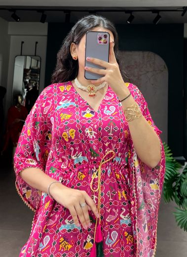 PURE GAJJI SILK KAFTANS - Catalog # 65864 (Set of 8 Kaftans / Ponchos)