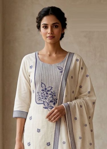 COTTON JACQUARD 5 - Catalog # 65880 (Set of 4 SIZE-SETS [Readymade Salwar Suits])