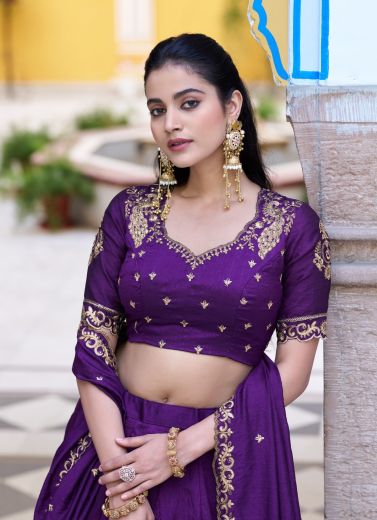 AARUNI 1446 - Catalog # 65897 (Set of 4 Semi-Stitched Lehengas)