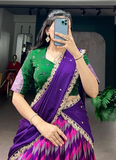 SERIES 1101 - Catalog # 65929 (Set of 4 Semi-Stitched Lehengas)