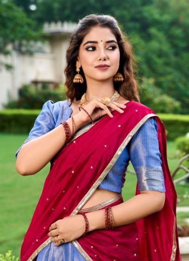 KESARIYA 2003 - Catalog # 65947 (Set of 4 Semi-Stitched Lehengas)