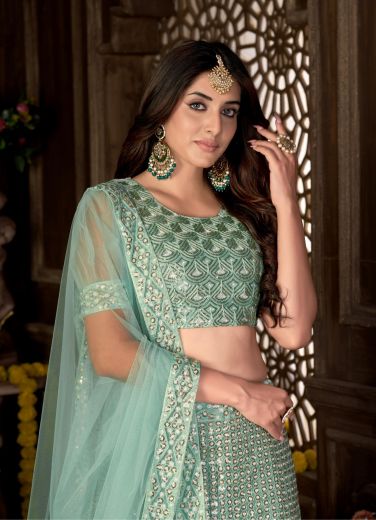 MEHREEN - Catalog # 65967 (Set of 3 Semi-Stitched Lehengas)