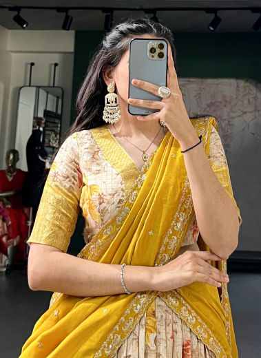 SERIES 1102 - Catalog # 65985 (Set of 4 Semi-Stitched Lehengas)