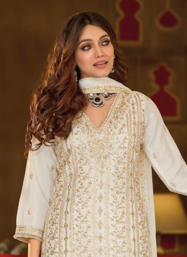 NAYAAB - BLACK & WHITE - Catalog # 65988 (Set of 2 Readymade Salwar Suits)