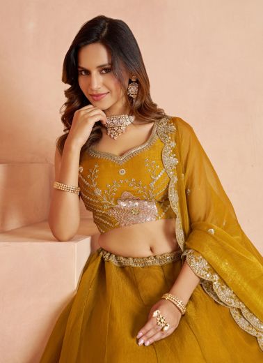SERIES 2216 - Catalog # 65993 (Set of 3 Semi-Stitched Lehengas)
