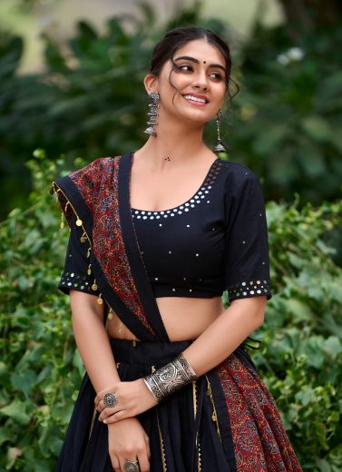 CHAITHRA 1697 - Catalog # 66003 (Set of 2 Semi-Stitched Lehengas)