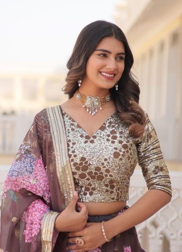 SERIES 7104 - Catalog # 66024 (Set of 2 Semi-Stitched Lehengas)
