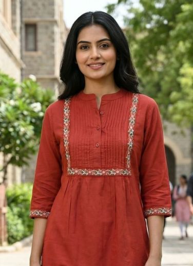 TOPS EMBROIDERY - Catalog # 66029 (Set of 5 Readymade Women's Kurtis / Tops)
