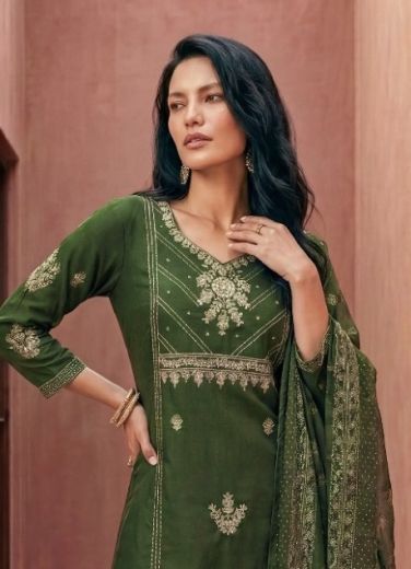COTTON ZULFI - Catalog # 66053 (Set of 6 Readymade Salwar Suits)