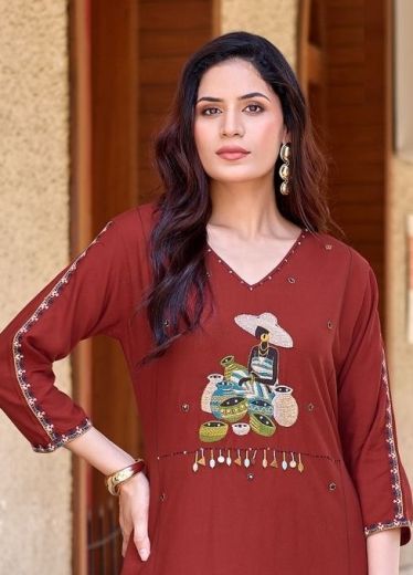 YASHVI 2 - Catalog # 66074 (Set of 6 Readymade Women's Kurtis / Tops)