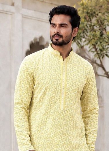 MANYAVAR CHIKANKARI - Catalog # 66181 (Set of 6 Men's Ethnic Wear)