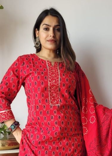 PURE HAND BAGRU PRINT COTTONS 1 - Catalog # 66303 (Set of 10 Readymade Salwar Suits)