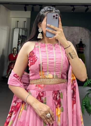 SERIES 1254 - Catalog # 66305 (Set of 4 Semi-Stitched Lehengas)