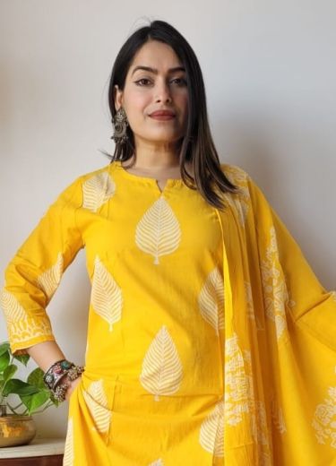 PURE HAND BAGRU PRINT COTTONS 3 - Catalog # 66317 (Set of 10 Readymade Salwar Suits)