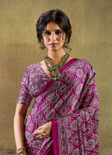 PURE AJRAKH 47 - Catalog # 66450 (Set of 6 Sarees)