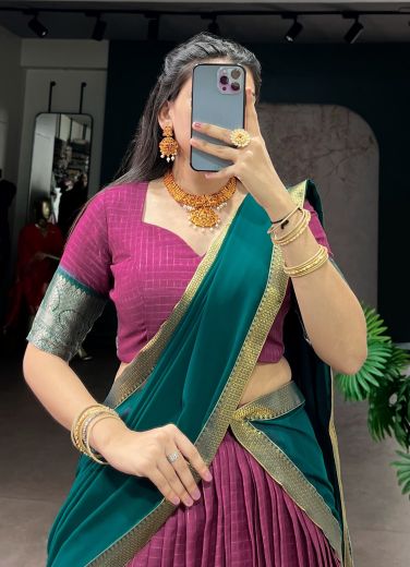SERIES 2045 - Catalog # 66517 (Set of 2 Semi-Stitched Lehengas)