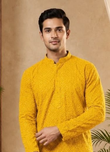 MANYAVAR CHIKANKARI 2 - Catalog # 66539 (Set of 6 Men's Ethnic Wear)