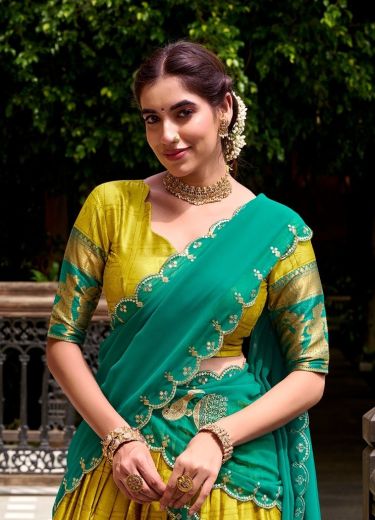 VIVIDHA 2028 - Catalog # 66560 (Set of 2 Semi-Stitched Lehengas)