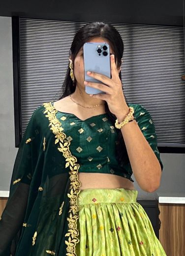 SERIES 7111 - Catalog # 66659 (Set of 3 Semi-Stitched Lehengas)