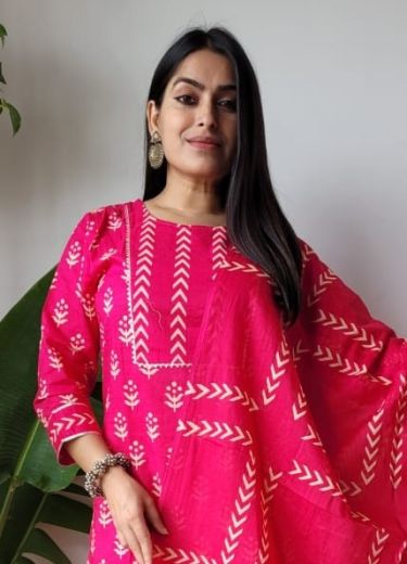 PURE HAND BAGRU PRINT COTTONS 8 - Catalog # 66667 (Set of 10 Readymade Salwar Suits)