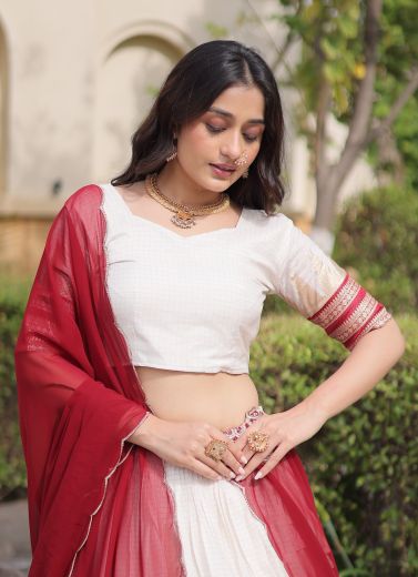 DESIGN 7177 - Catalog # 66697 (Set of 3 Semi-Stitched Lehengas)
