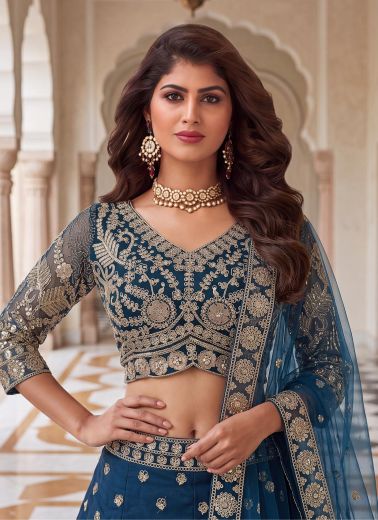 DESIGN 5184 - Catalog # 66711 (Set of 2 Semi-Stitched Lehengas)