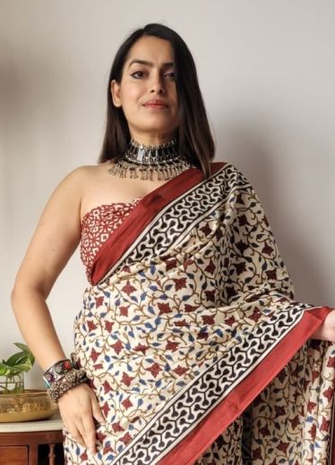 SOFT MUL-MUL WITH BAGRU PRINTS 2 - Catalog # 66716 (Set of 10 Sarees)