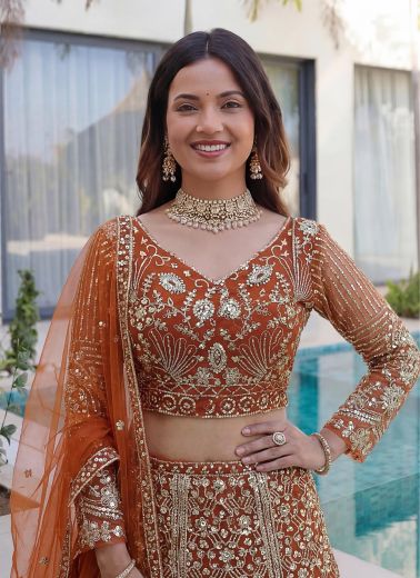 DESIGN 5171 - Catalog # 66768 (Set of 3 Semi-Stitched Lehengas)