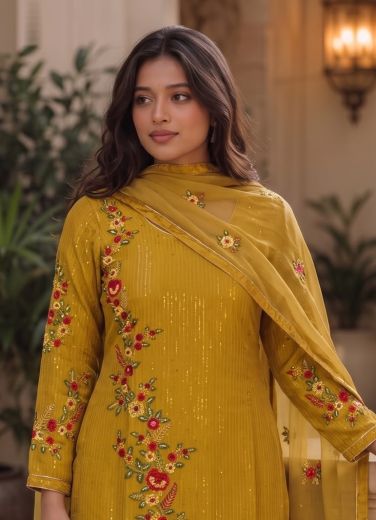 DESIGN 7102 - Catalog # 66885 (Set of 4 Readymade Salwar Suits)