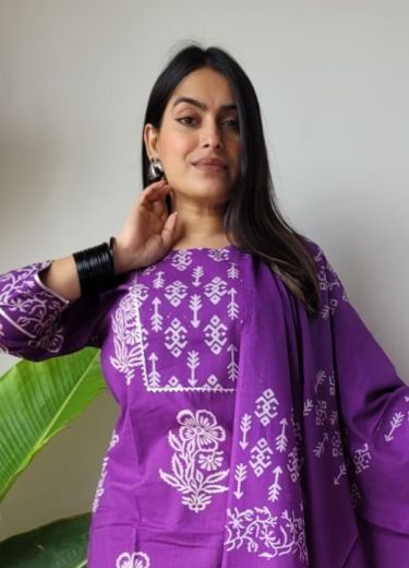 PURE HAND BAGRU PRINT COTTONS 9 - Catalog # 66911 (Set of 9 Readymade Salwar Suits)